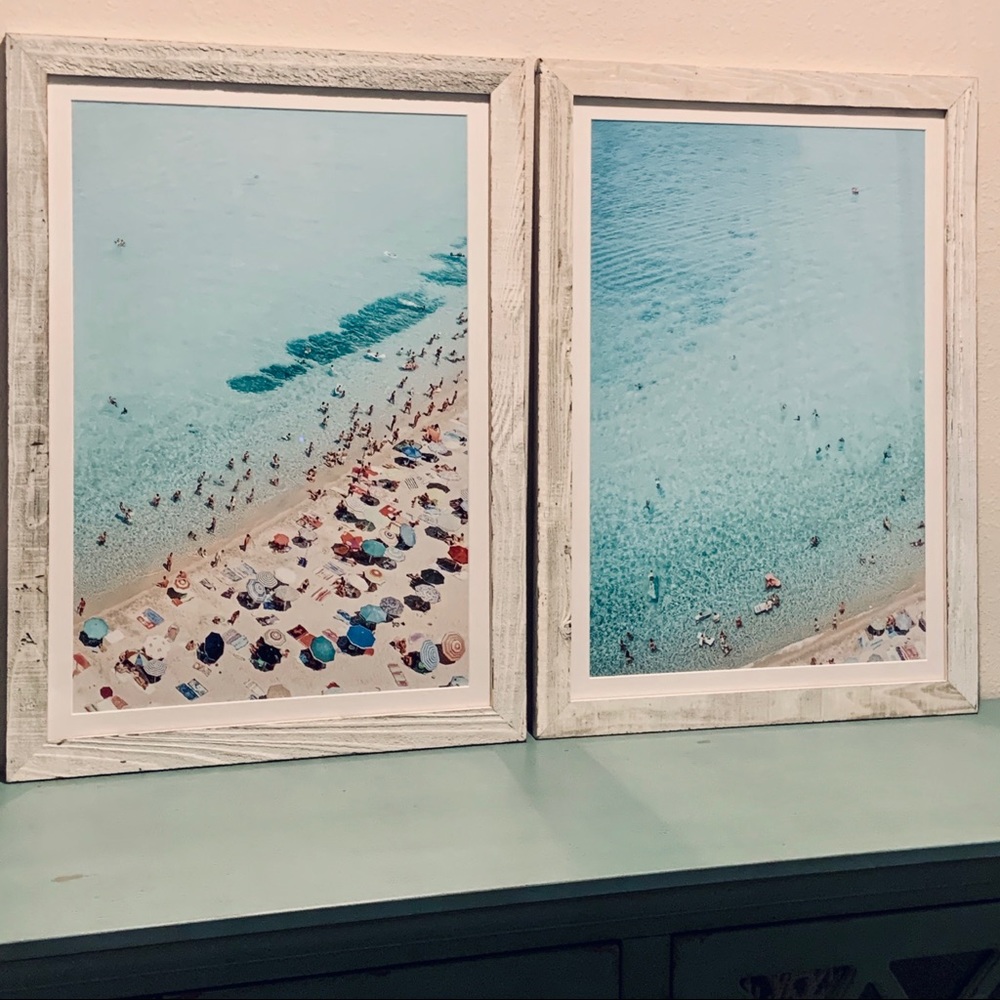 Barn Wood Framed Beach Scene